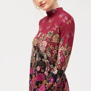 Johnny Was THE JANIE FAVORITE PUFF SLEEVE MOCK NECK Small